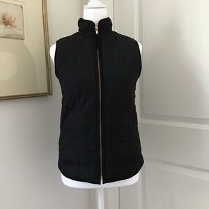 J Crew Mercantile Black Sz XXS Quilted Puffer Vest Polyester Fill